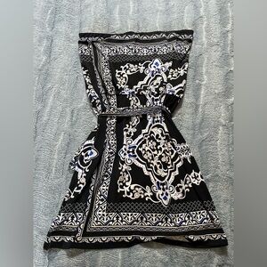 White House Black Market Strapless Medallion Mini Dress